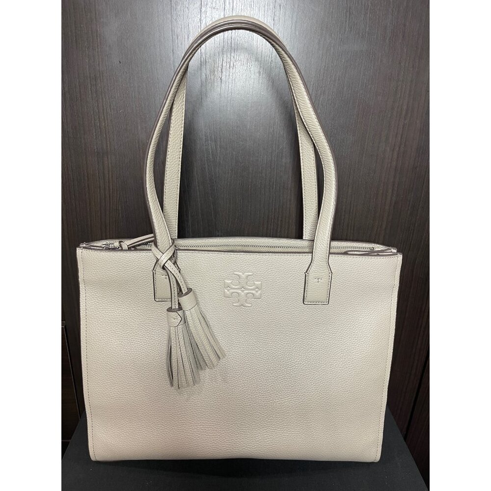 Tory Burch Thea Leather Tote in French Gray New with Tags